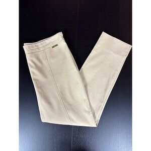 Tory Burch Callie Khaki Pants Tan Camel Size 8 Skinny Stretch Flat Front Pull On